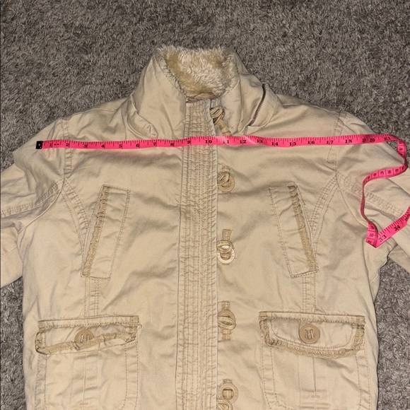 Aeropostale Woman’s Tan Zipper and Button Up Jacket  Size Large - Picture 8 of 10